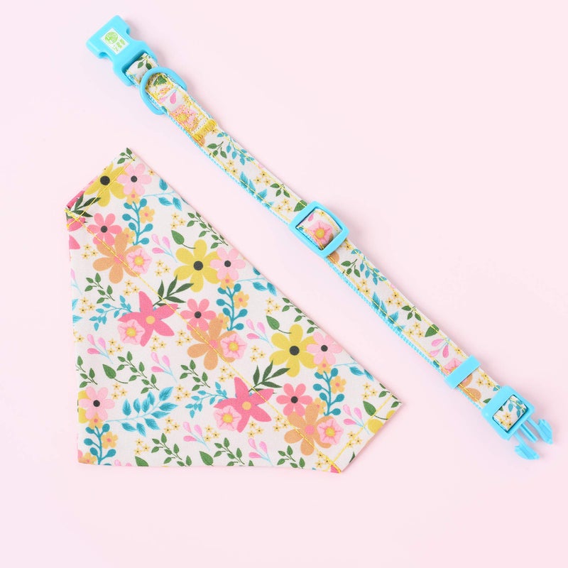 Mile High Life | Cute Bandana Collar | Soft Poly Cotton Fabric Collars for Medium Dogs | Flower & Fruit Pattern (Wild Flowers, Bandana-M) - Image 3